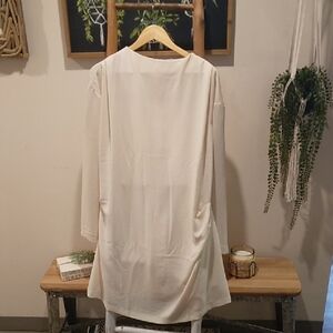 Elegant Cream Long Sleeve Dress